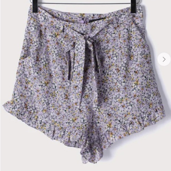 Lulus Purple Floral Print Ruffled Shorts - Picture 5 of 5